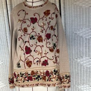 Fall-themed festive pullover sweater.  Size small